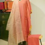 Pure Chanderi Mulmul in Dull Gajari